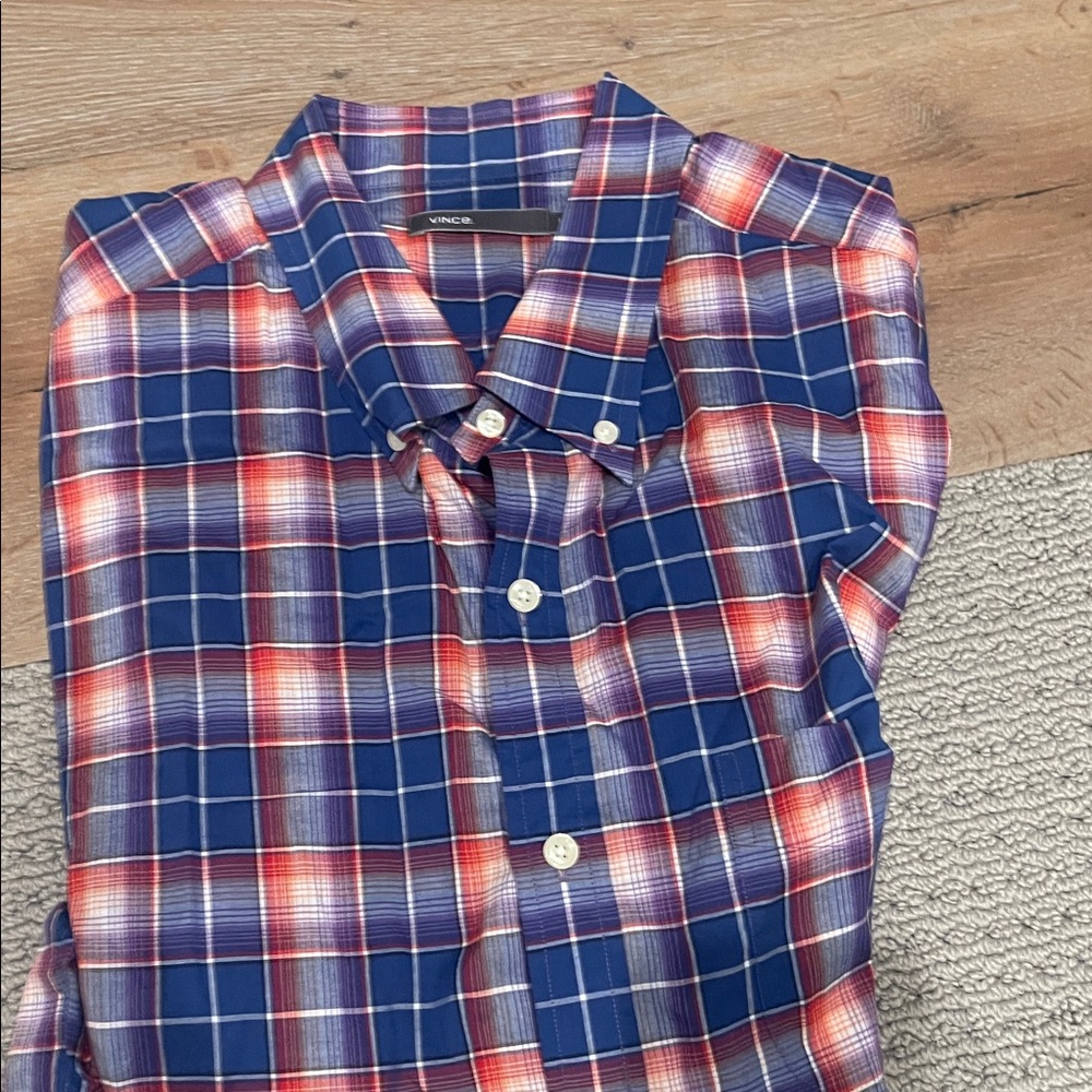 Vince Men's Vibrant Plaid Button-Down Shirt